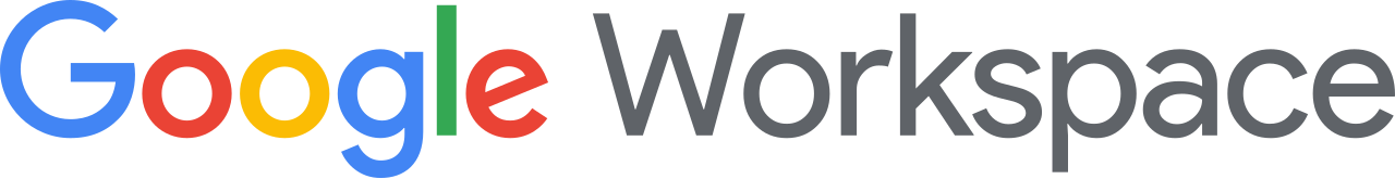 Google Workspace logo in blue, red, yellow, green, and gray.
