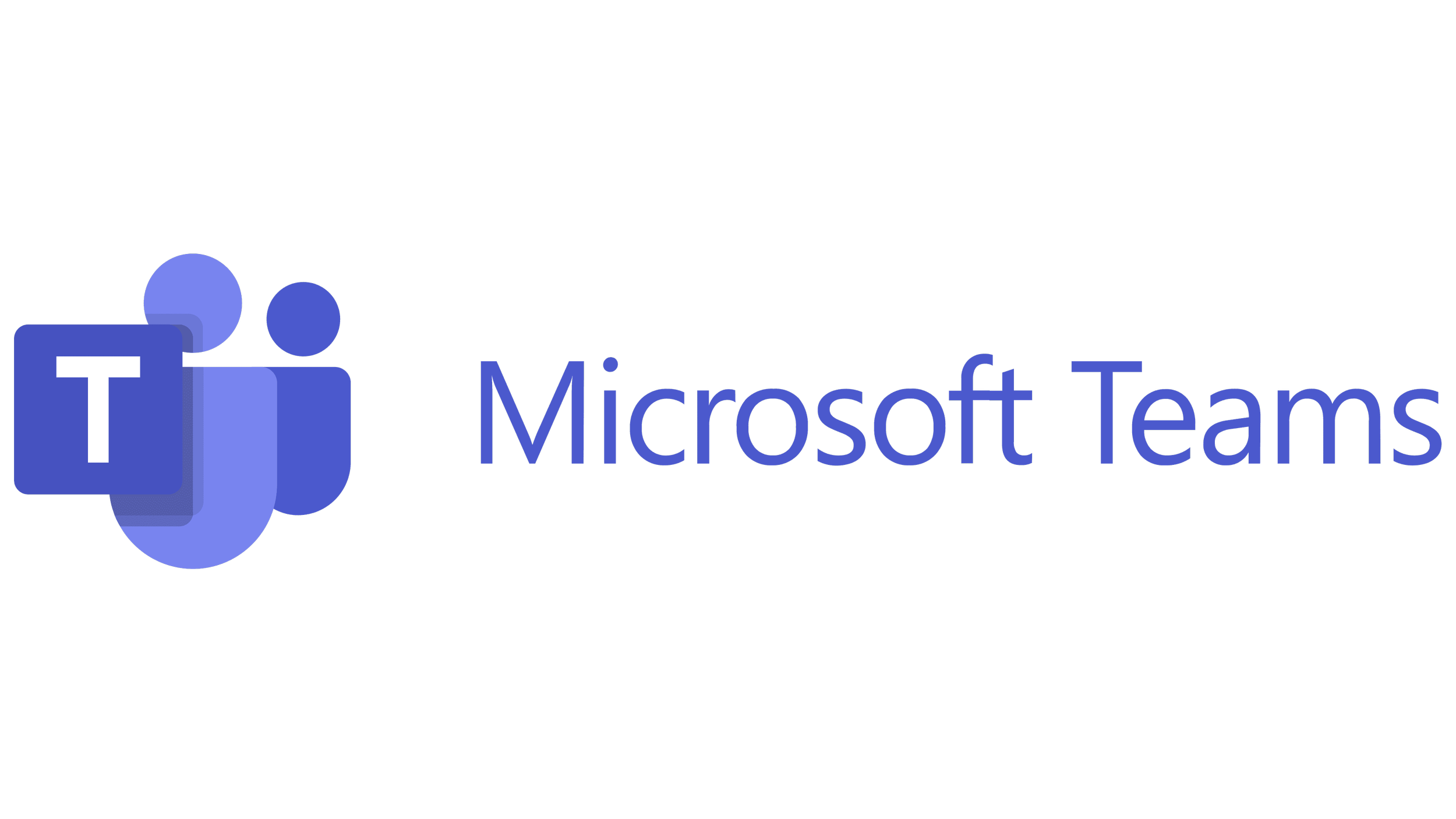 Microsoft Teams logo with blue icon and text